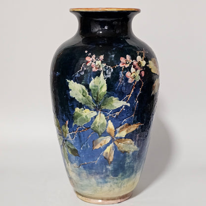 Exceptional Rare Large Bretby Art Pottery Impasto Floral Vase c1895 - Signed 'Trivett'