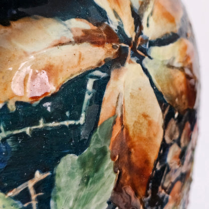 Exceptional Rare Large Bretby Art Pottery Impasto Floral Vase c1895 - Signed 'Trivett'