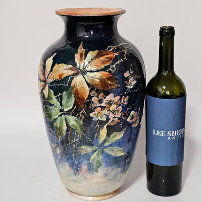 Exceptional Rare Large Bretby Art Pottery Impasto Floral Vase c1895 - Signed 'Trivett'