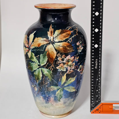 Exceptional Rare Large Bretby Art Pottery Impasto Floral Vase c1895 - Signed 'Trivett'