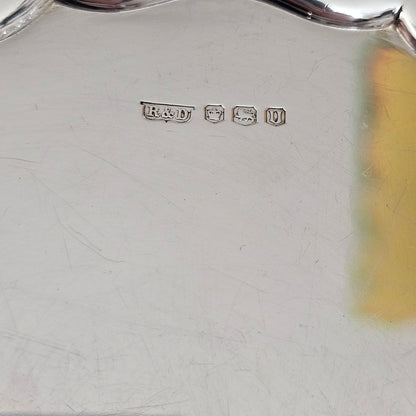 Hallmarked Sterling Silver 20.5cm Chippendale Salver on Feet Sheffield 1962