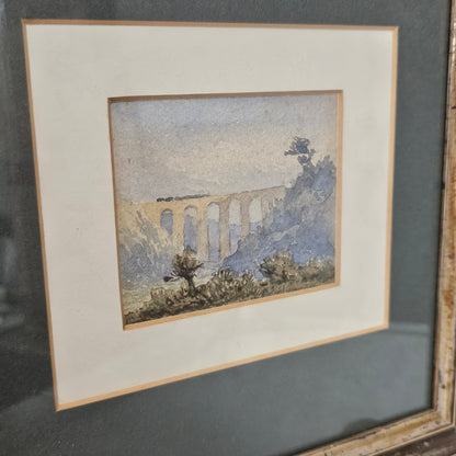 Delightful Miniature 19th century Watercolour - Preston Brook