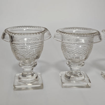 Beautiful Set of Four Late Regency/Mid 19thc Cut Glass Turnover Salts