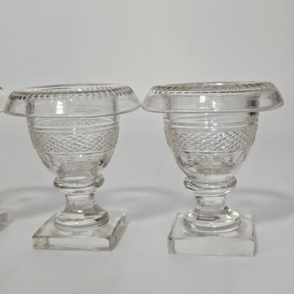 Beautiful Set of Four Late Regency/Mid 19thc Cut Glass Turnover Salts