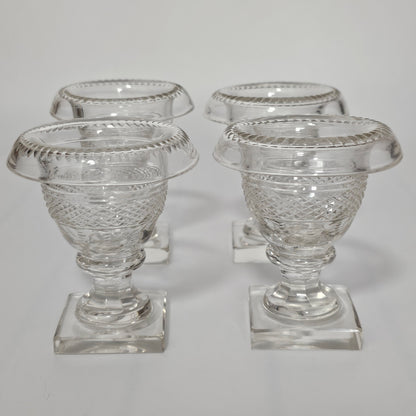 Beautiful Set of Four Late Regency/Mid 19thc Cut Glass Turnover Salts
