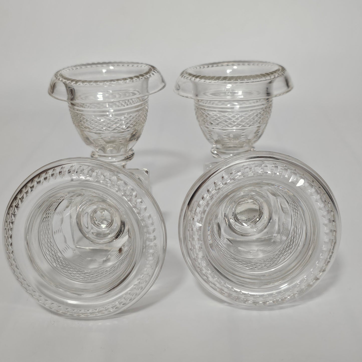 Beautiful Set of Four Late Regency/Mid 19thc Cut Glass Turnover Salts