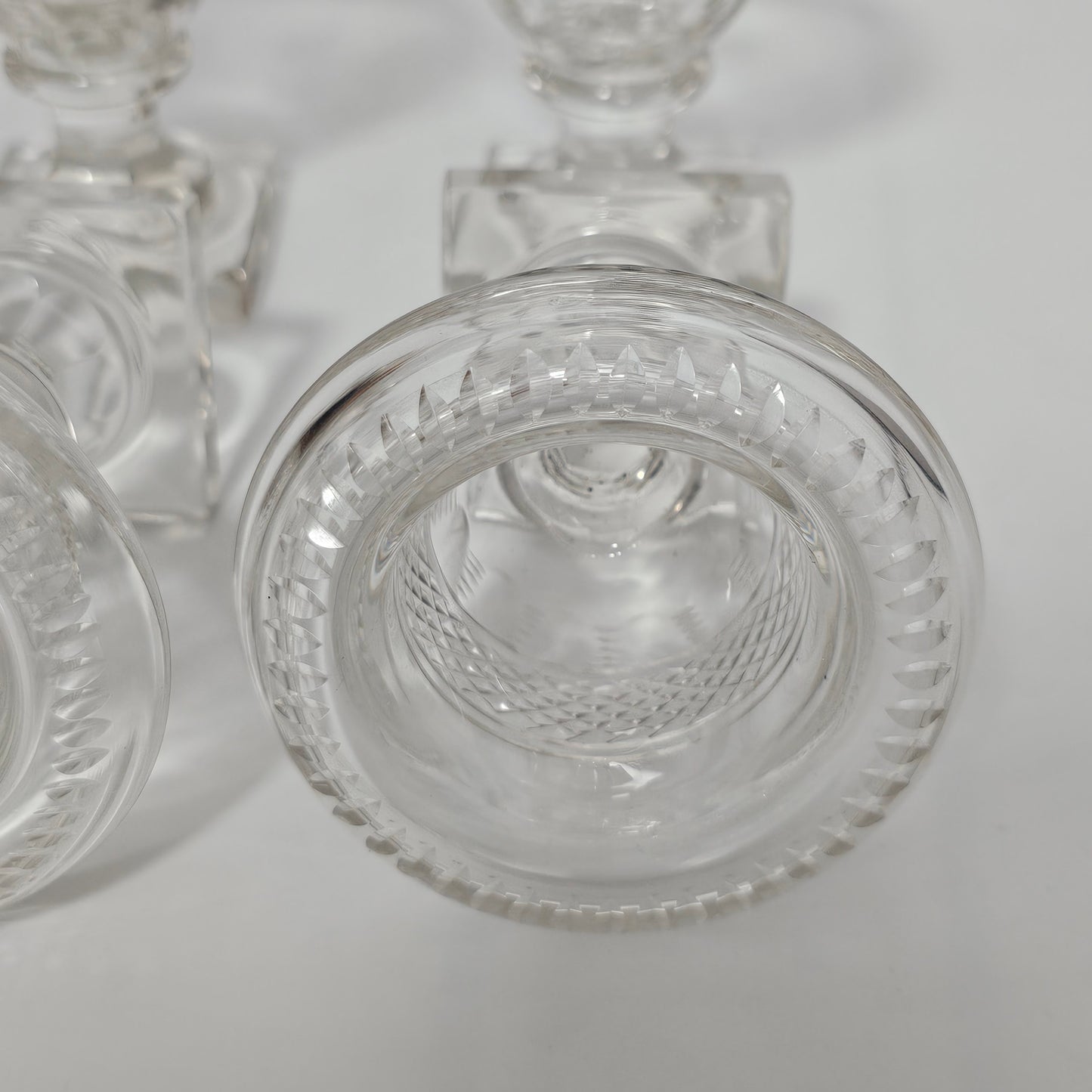 Beautiful Set of Four Late Regency/Mid 19thc Cut Glass Turnover Salts