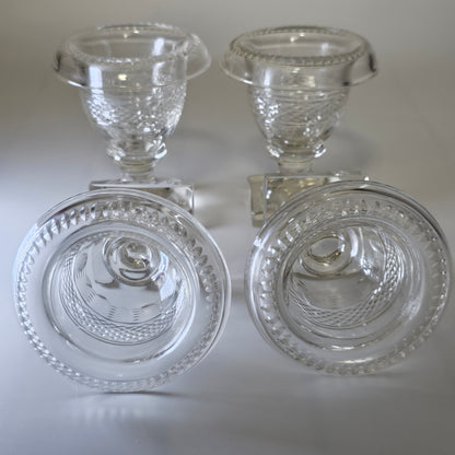 Beautiful Set of Four Late Regency/Mid 19thc Cut Glass Turnover Salts