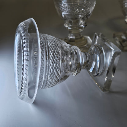 Beautiful Set of Four Late Regency/Mid 19thc Cut Glass Turnover Salts