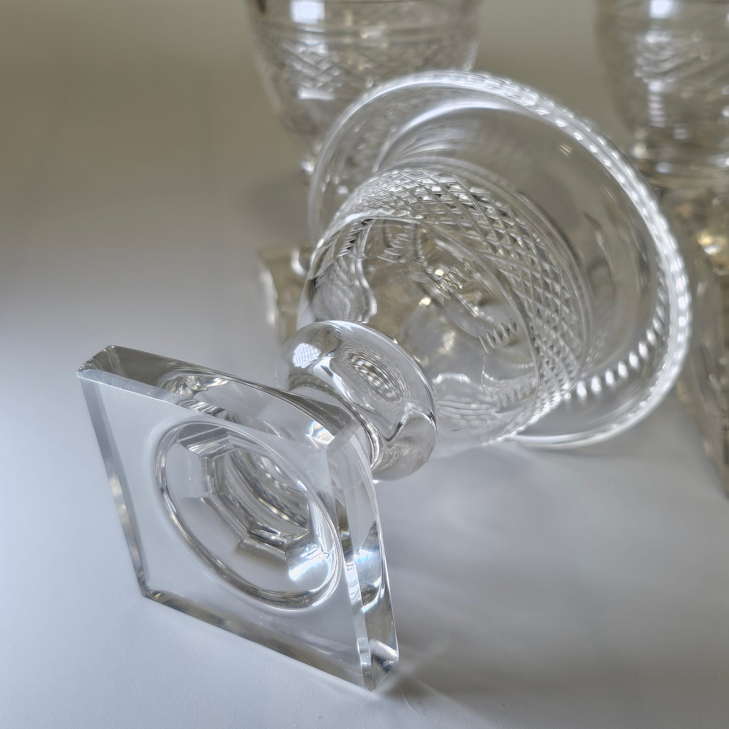 Beautiful Set of Four Late Regency/Mid 19thc Cut Glass Turnover Salts