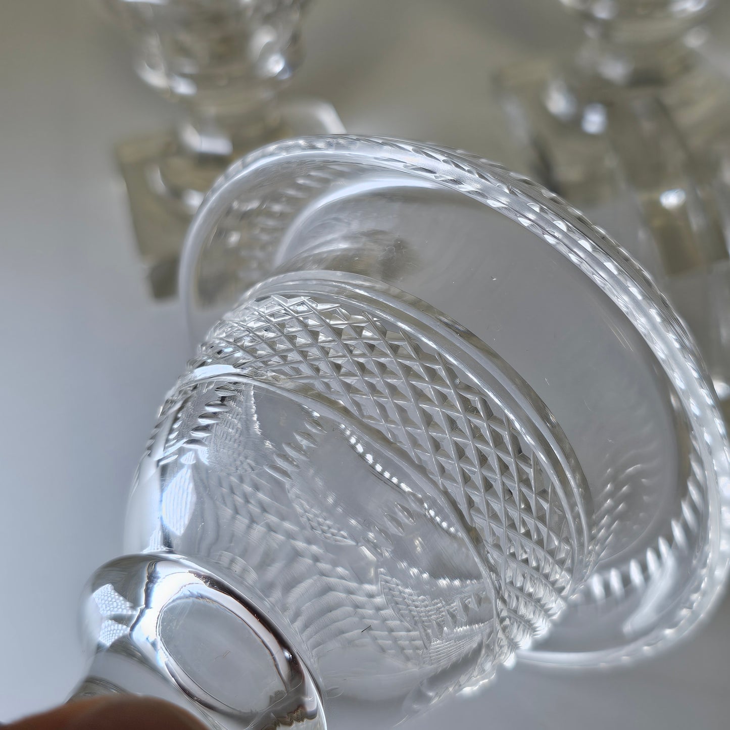 Beautiful Set of Four Late Regency/Mid 19thc Cut Glass Turnover Salts