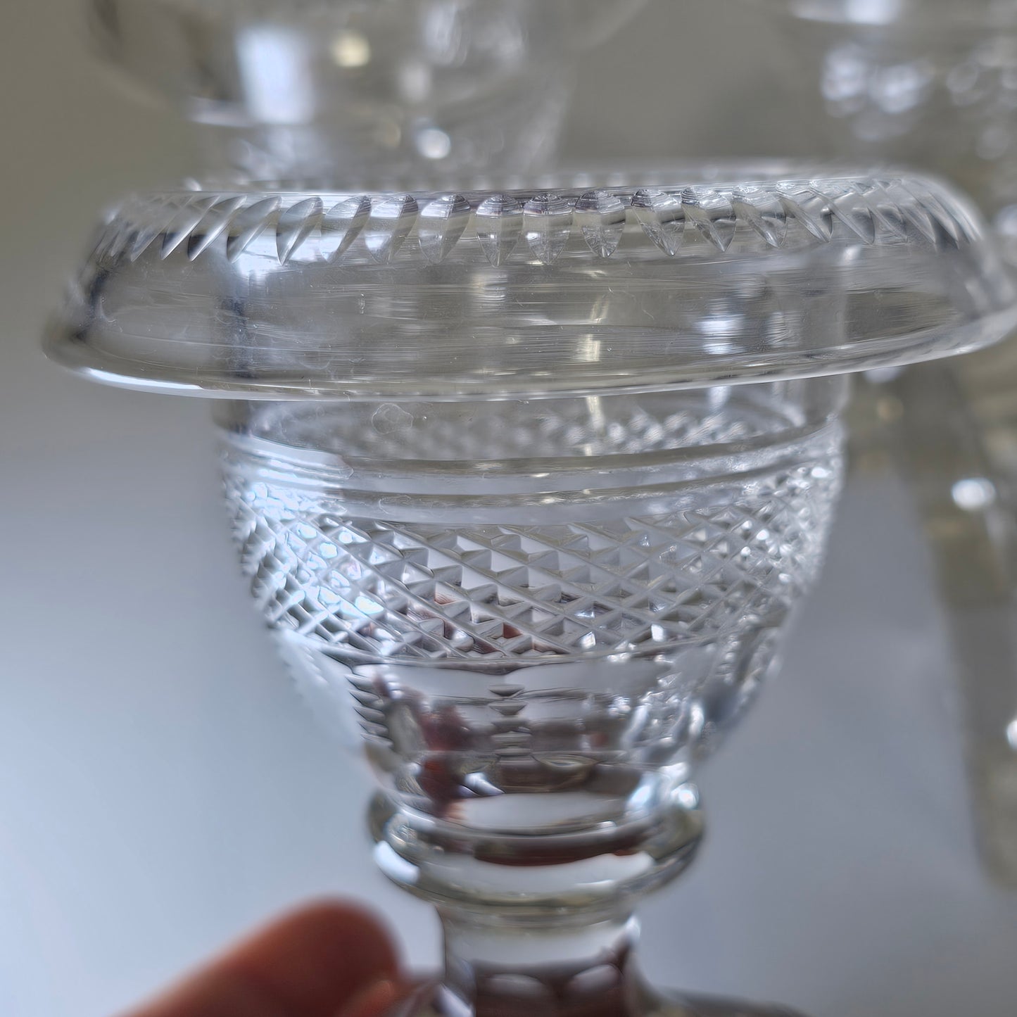 Beautiful Set of Four Late Regency/Mid 19thc Cut Glass Turnover Salts