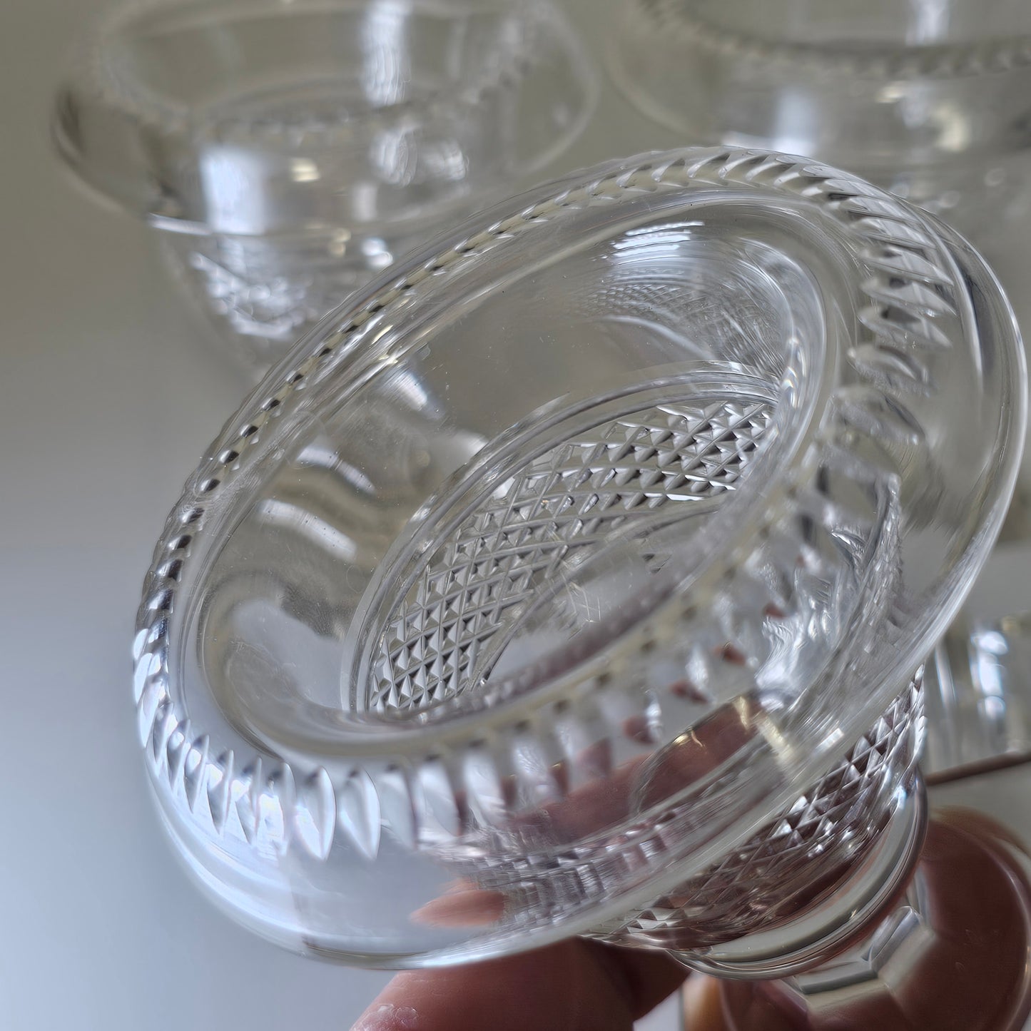 Beautiful Set of Four Late Regency/Mid 19thc Cut Glass Turnover Salts