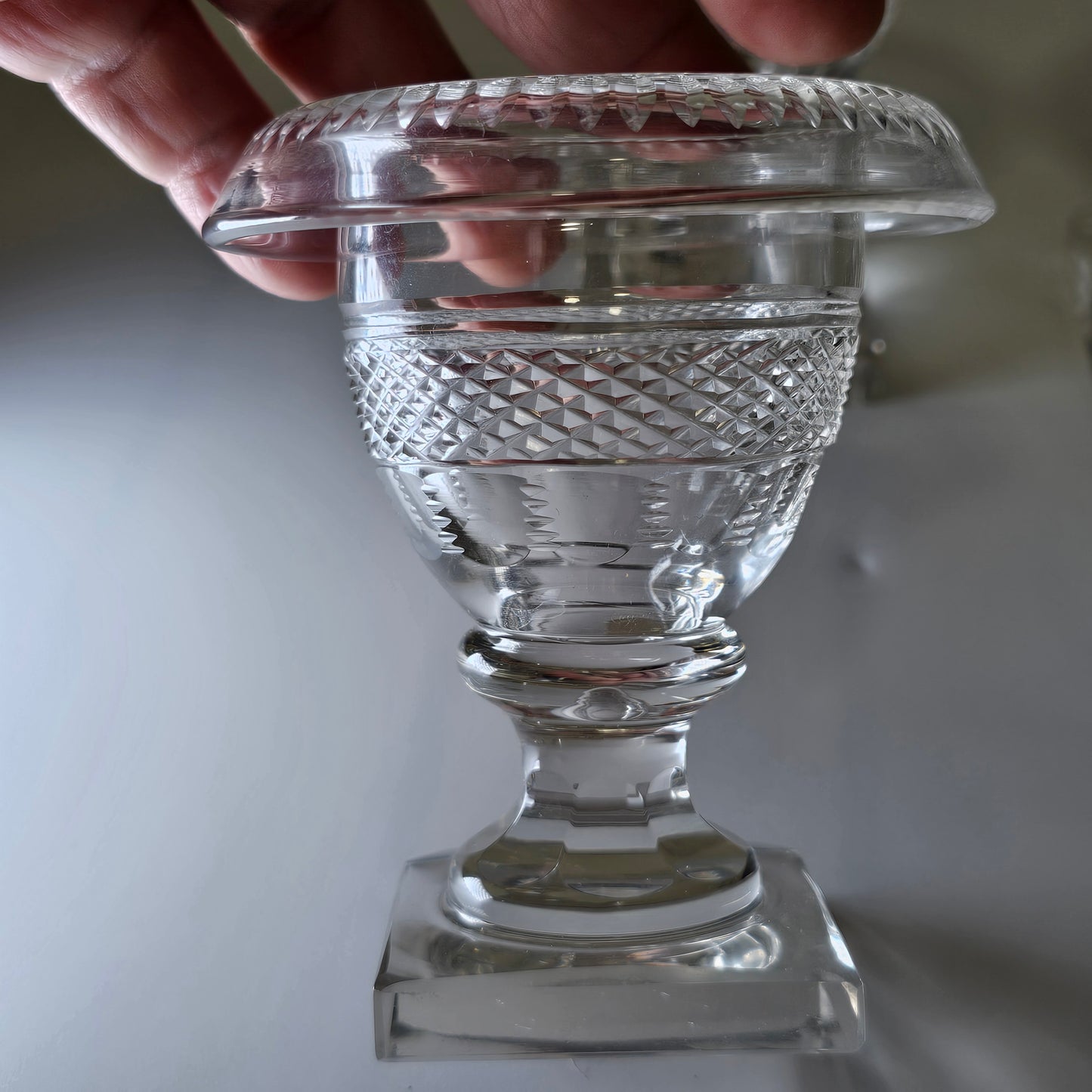 Beautiful Set of Four Late Regency/Mid 19thc Cut Glass Turnover Salts
