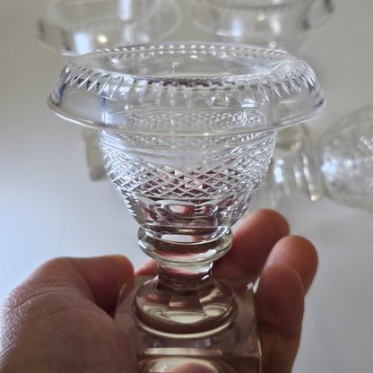 Beautiful Set of Four Late Regency/Mid 19thc Cut Glass Turnover Salts