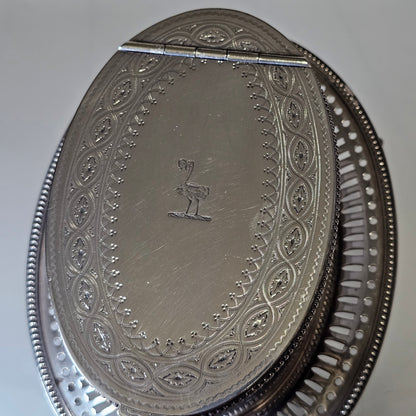 Superb Quality Elkington Oval Engraved Butter Dish , Cover & Liner c1880