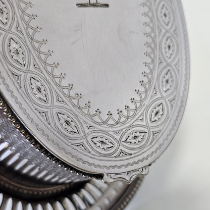 Superb Quality Elkington Oval Engraved Butter Dish , Cover & Liner c1880