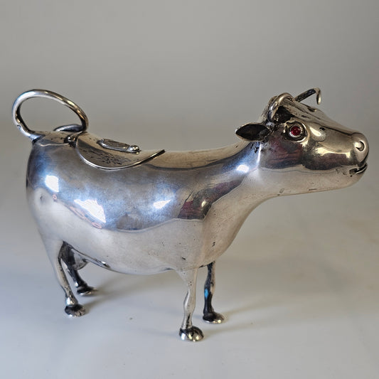 Sterling Silver Cow Creamer - Antique Victorian