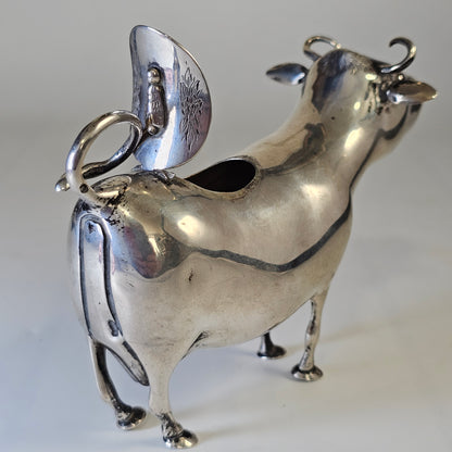Sterling Silver Cow Creamer - Antique Victorian