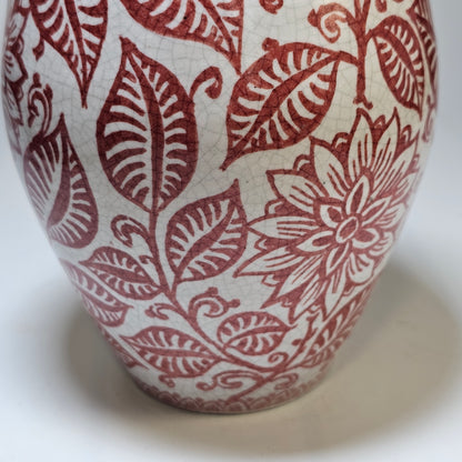 A Rare De Porcelyne Fles Dutch Delft Red Craquele Glaze Pottery Vase