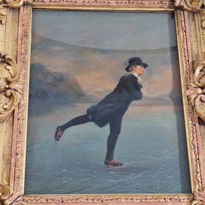 Antique Oil Painting The Skating Minister in the style of Henry Raeburn