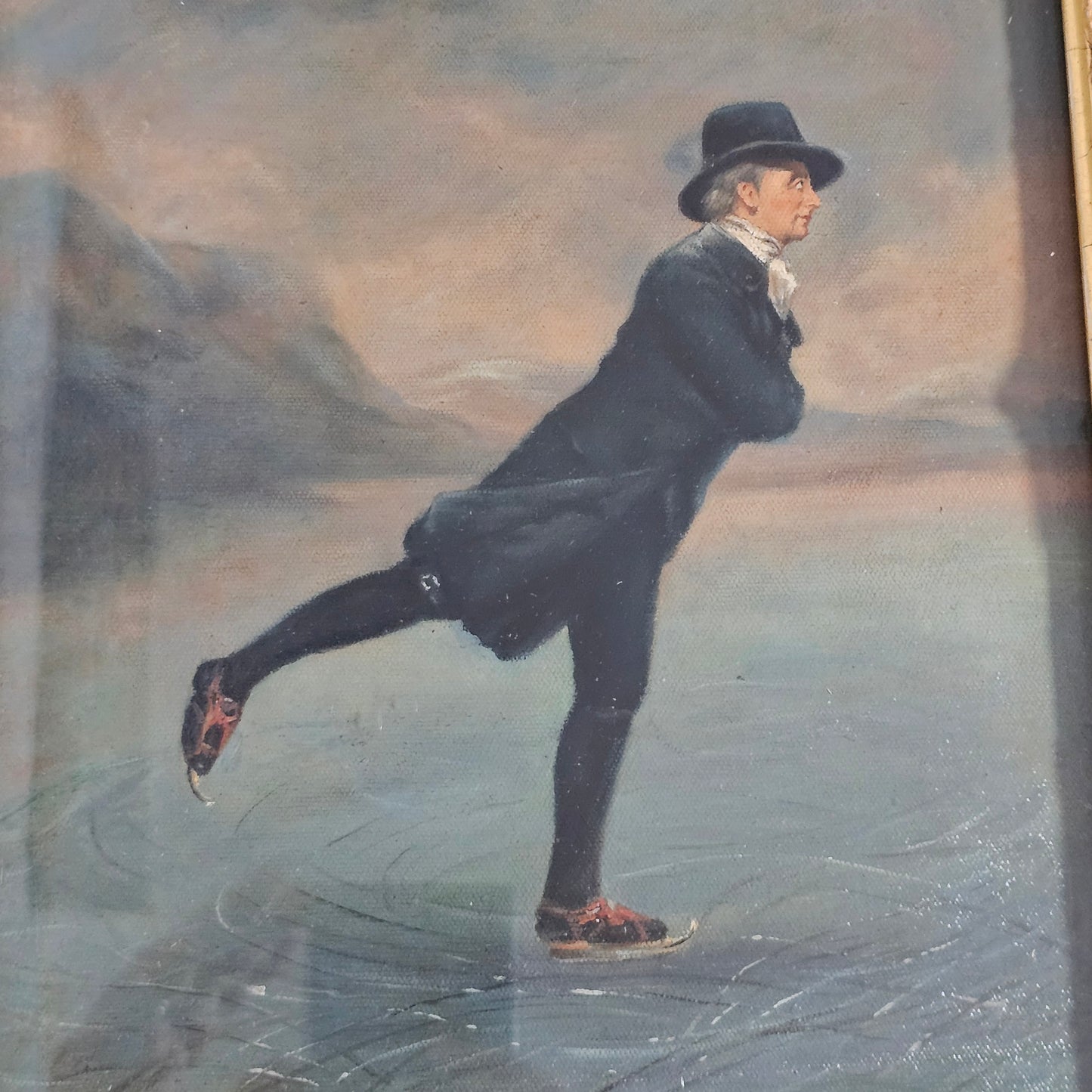 Antique Oil Painting The Skating Minister in the style of Henry Raeburn