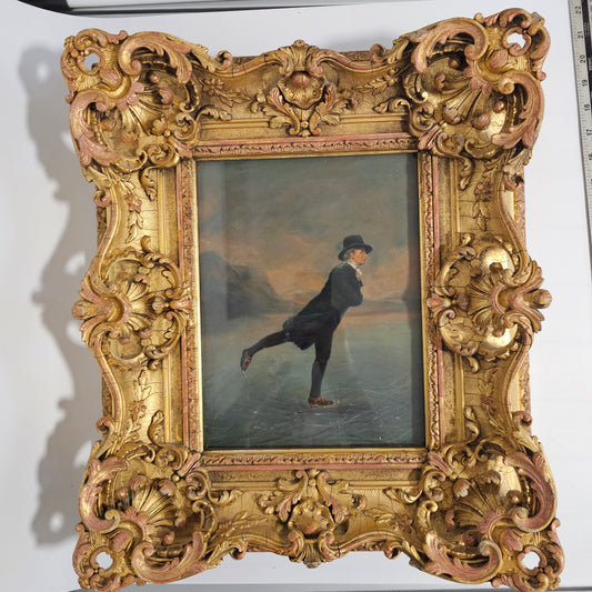Antique Oil Painting The Skating Minister in the style of Henry Raeburn