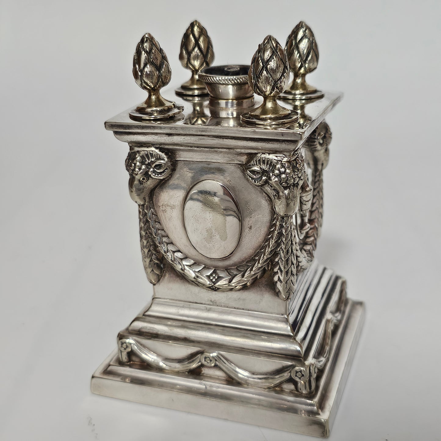 Impressive Large Victorian Silver Plated Table Desk Lighter Barnard Brothers