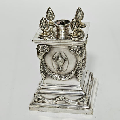 Impressive Large Victorian Silver Plated Table Desk Lighter Barnard Brothers