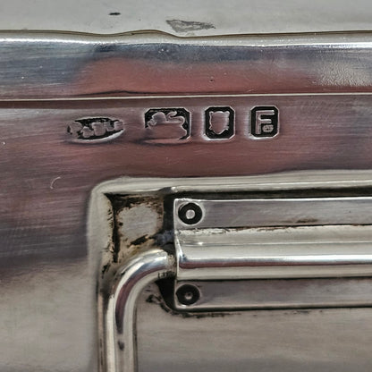 Very Fine and Unusual Silver Casket Modelled as a Coffer for Cigarettes c1941