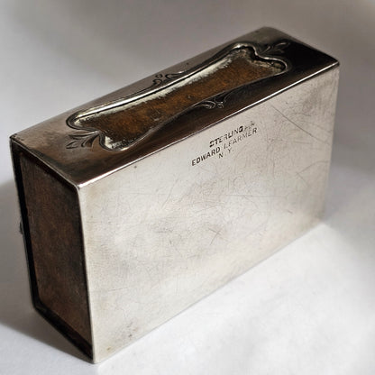 Fabulous Stg Silver & Enamelled Plaque Matchbox Holder - Edward I. Farmer, New York.