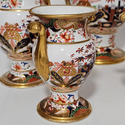 A Stunning 5-Piece Suite/Garniture Of Spode 967 Pattern Amphora Vases