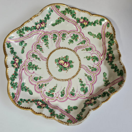 Rare 18thc Worcester Hexagonal Teapot Stand