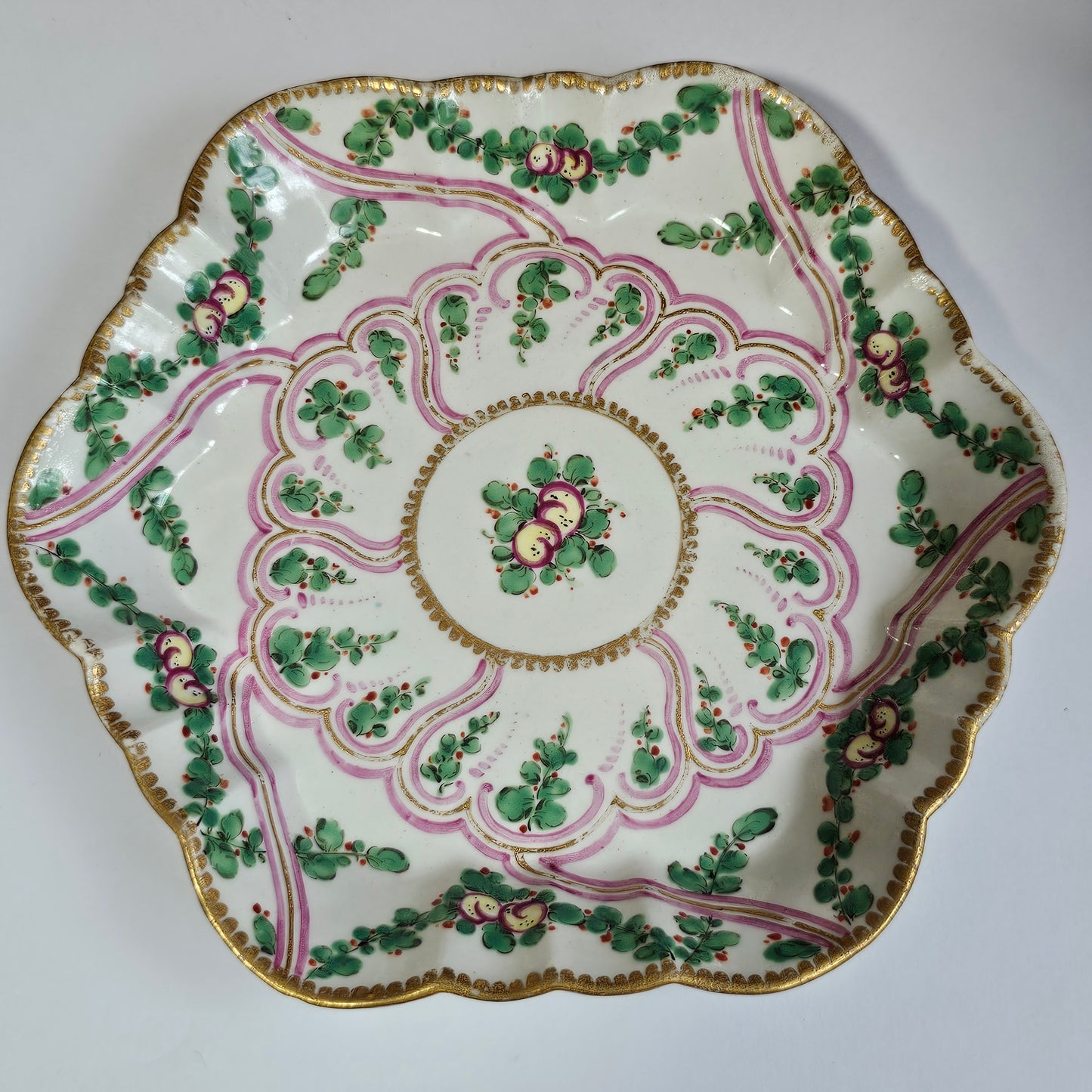 Rare 18thc Worcester Hexagonal Teapot Stand