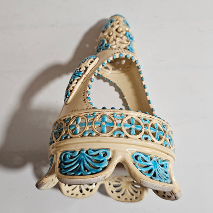 A Rare Reticulated Hungarian Zsolnay Pecs Pottery Basket C1885-1887