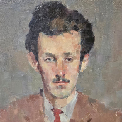 Kathryn Kynoch R.G.I (Scottish b1942 - 2025) - 102cm. portrait of a man with arms folded