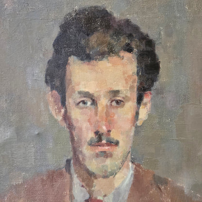 Kathryn Kynoch R.G.I (Scottish b1942 - 2025) - 102cm. portrait of a man with arms folded