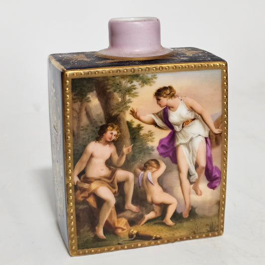 19thc Exquisitely Painted Royal Vienna Porcelain Bottle, Signed A.Heer - Lee Sherman Antiques