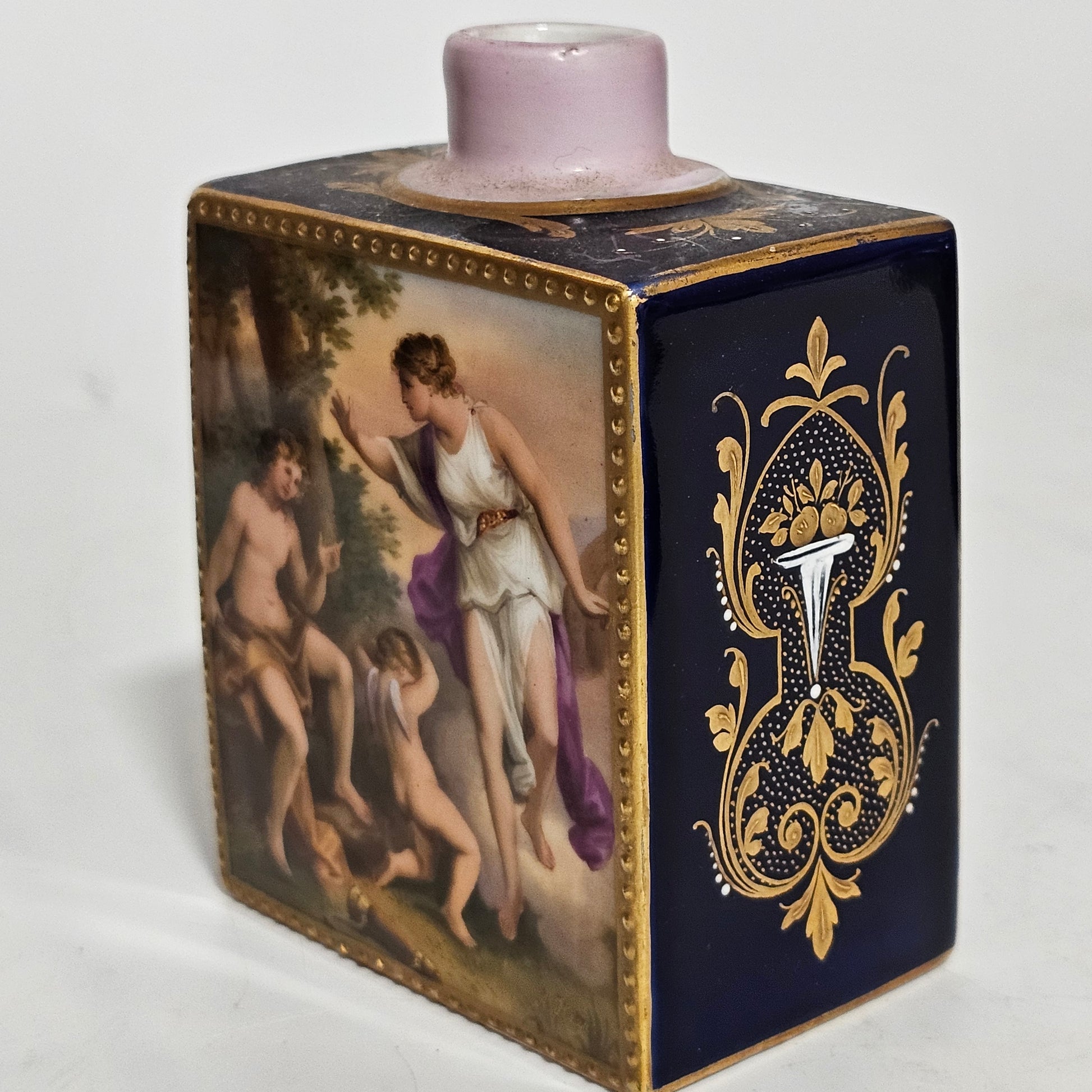 19thc Exquisitely Painted Royal Vienna Porcelain Bottle, Signed A.Heer - Lee Sherman Antiques
