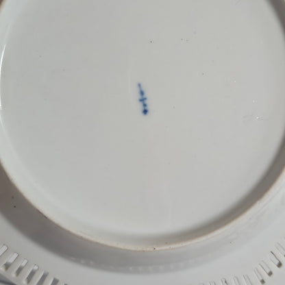 Set Of Four Kpm Berlin Porcelain Octagonal Fretted Plates Hand Painted - Lee Sherman Antiques