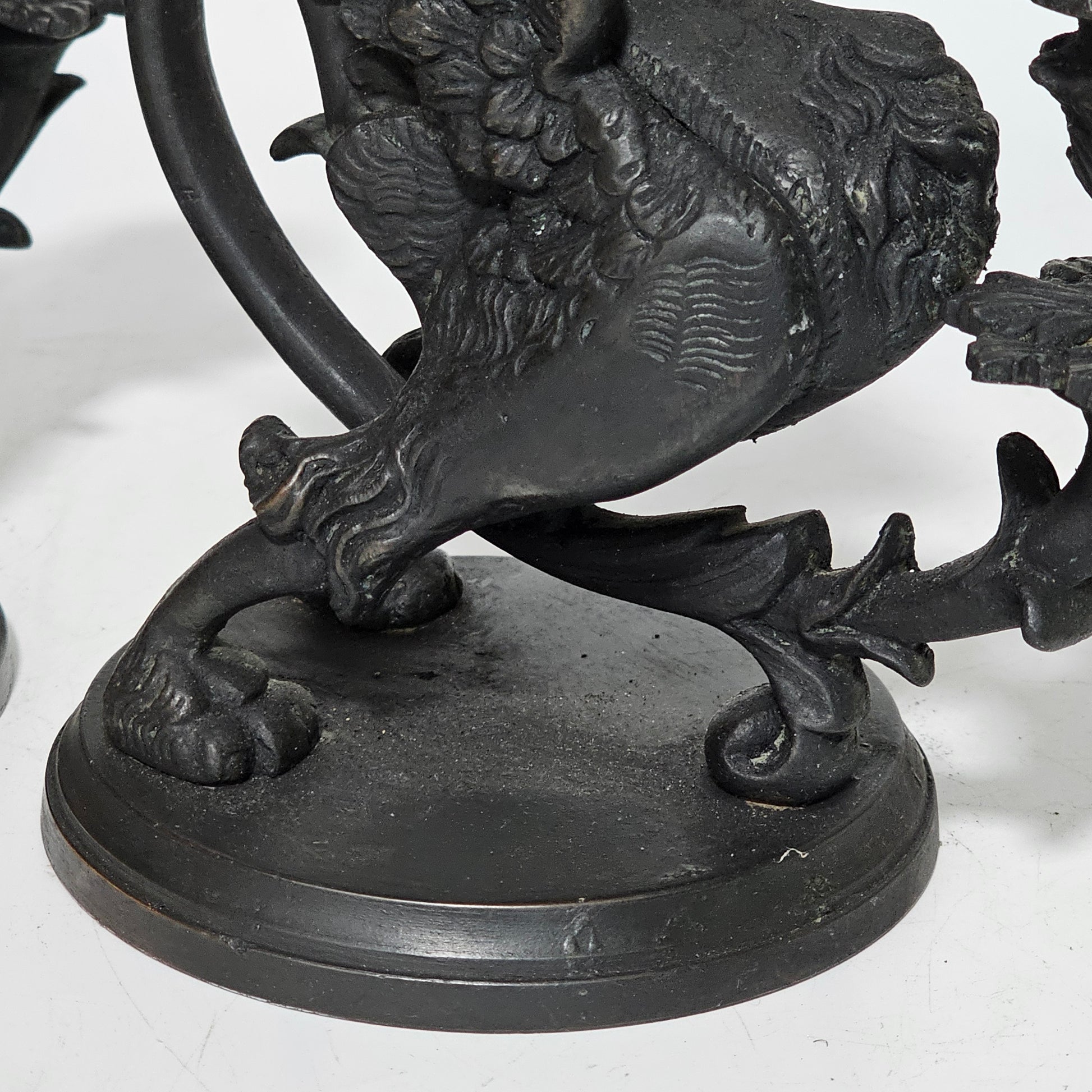 Fine Quality Heavy Bronze Griffin Chambersticks Late 19th/early 20thc - Lee Sherman Antiques