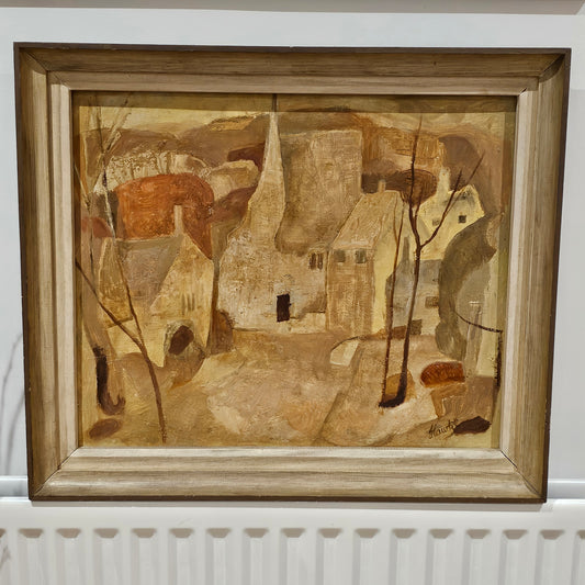 Marjorie Hawkes Oil On Board (british, Mid 20th Century) – A Cotswold Village - Lee Sherman Antiques
