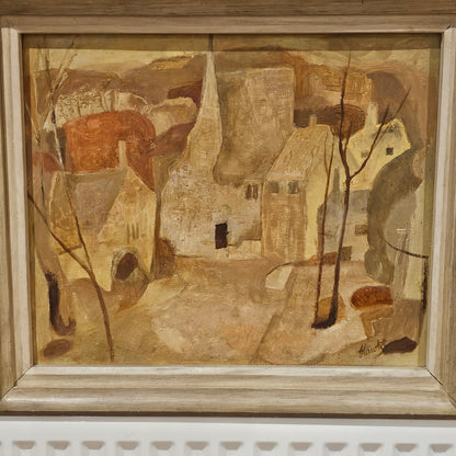 Marjorie Hawkes Oil On Board (british, Mid 20th Century) – A Cotswold Village - Lee Sherman Antiques