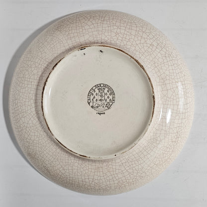 A Large Longwy Primavera art deco charger decorated with seagulls
