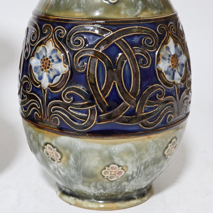 A Large Pair Of Royal Doulton Stoneware Art Nouveau Vases No.6114 by MB c.1905