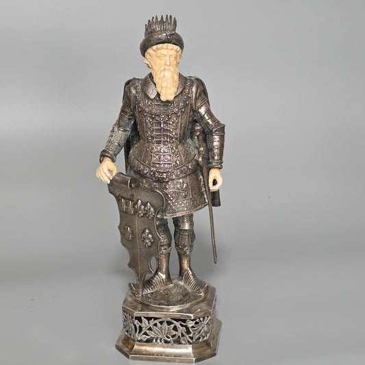 Fine And Highly Decorative German Silver Figure Of A French King – Hanau, C.1927