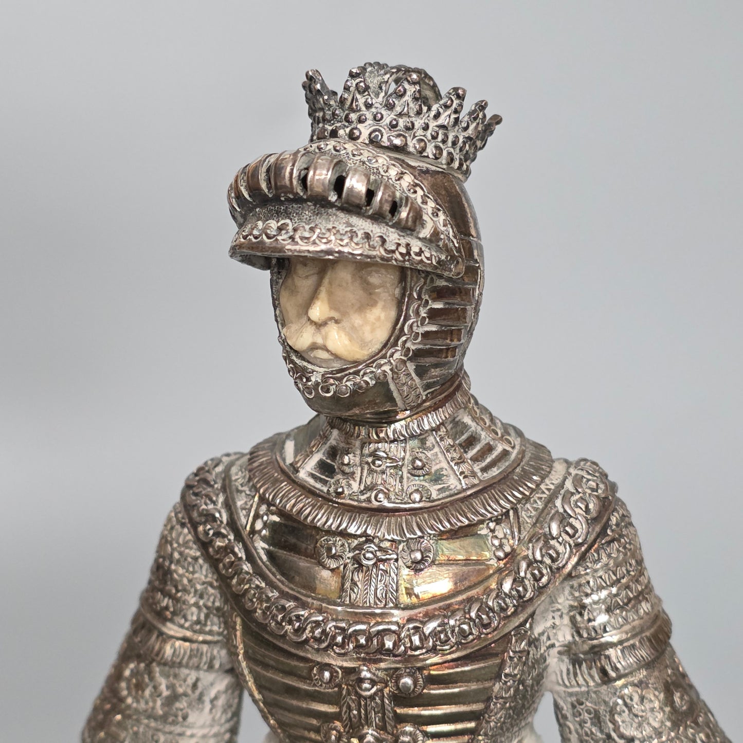 Fine And Highly Decorative German Silver Knight Figure – Hanau, C.1924