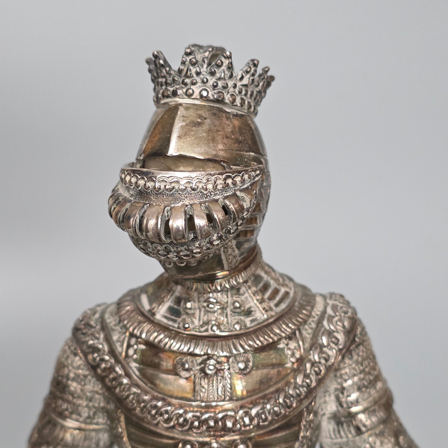Fine And Highly Decorative German Silver Knight Figure – Hanau, C.1924