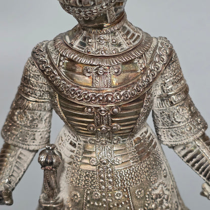 Fine And Highly Decorative German Silver Knight Figure – Hanau, C.1924
