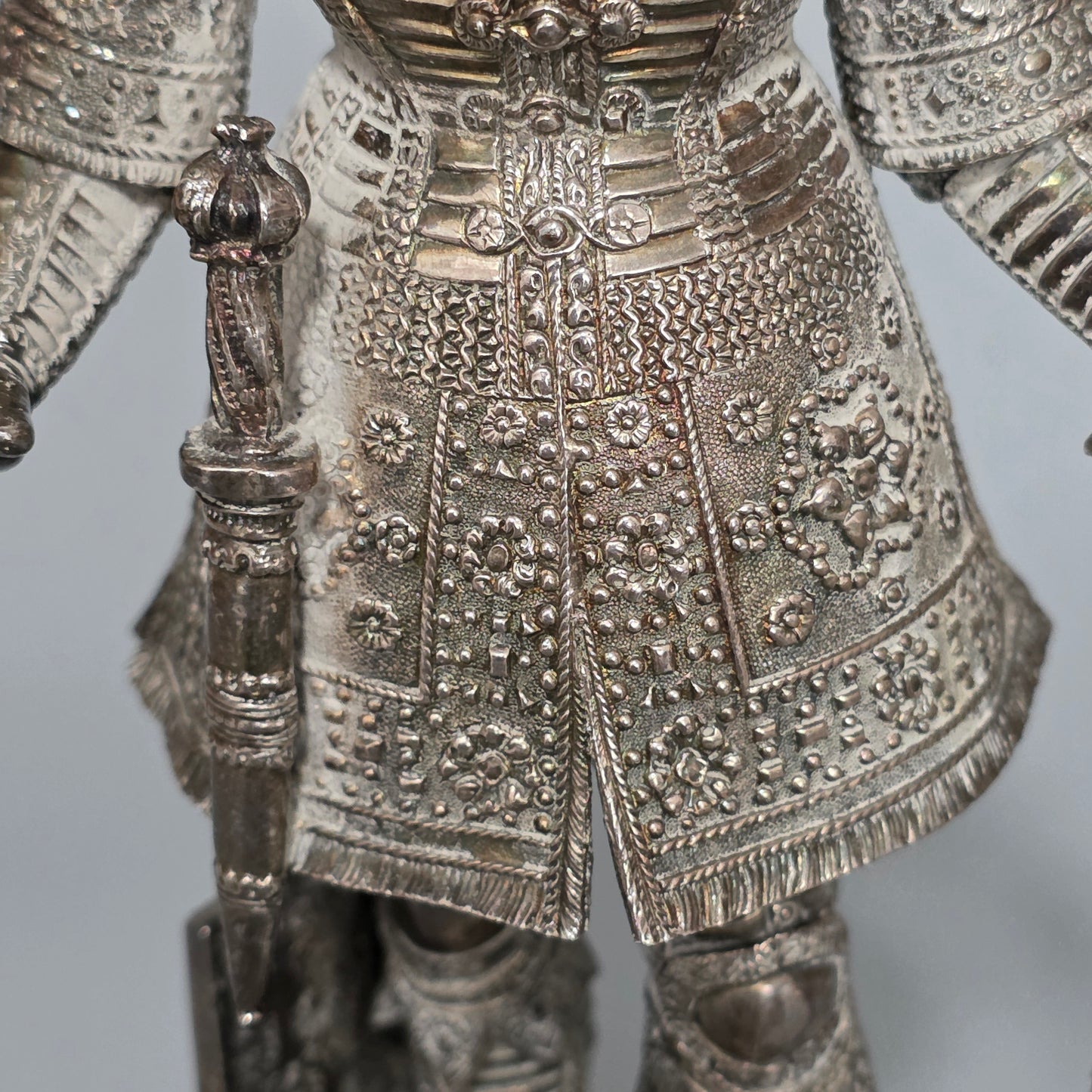 Fine And Highly Decorative German Silver Knight Figure – Hanau, C.1924